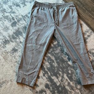 H &M black white plaid string pants L 36 waist